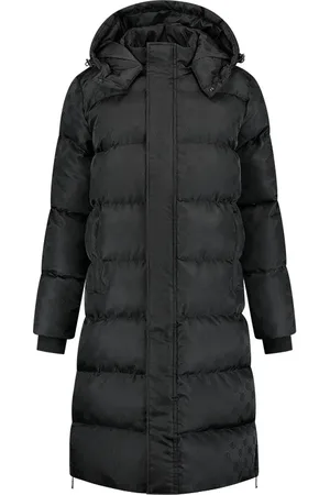 Malelions Women Monogram Long Puffer Jacket | Black