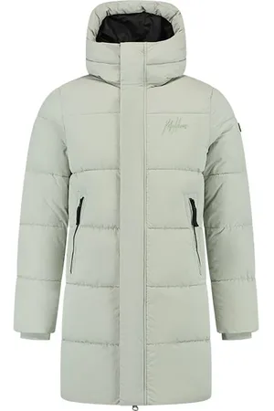 Malelions Men Mid Length Puffer Jacket | Aqua Grey