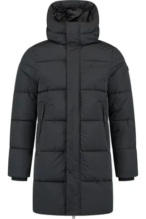 Malelions Men Mid Length Puffer Jacket | Black
