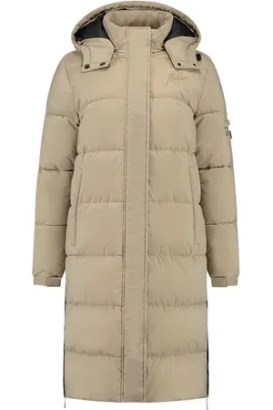 Malelions Women Matt Long Puffer Jacket | Taupe