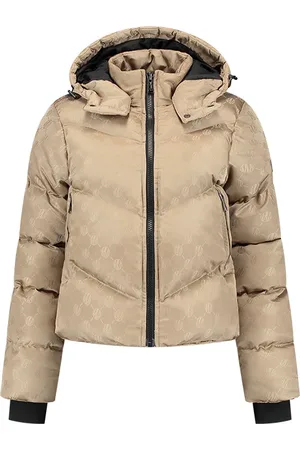 Malelions Women Monogram Puffer Jacket | Taupe