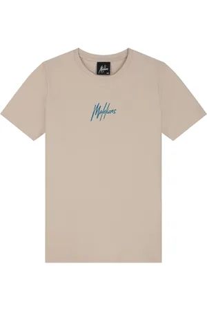 Malelions Junior Striped Signature T-Shirt | Taupe