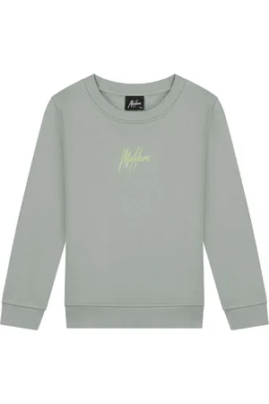 Malelions Junior Striped Signature Sweater | Agave Green