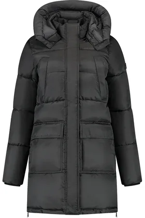 Malelions Women Mid Length Puffer Jacket | Black