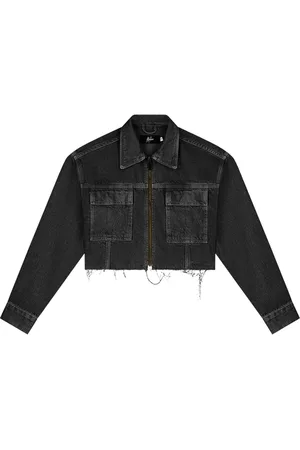 Malelions Women Cropped Cargo Jacket | Black