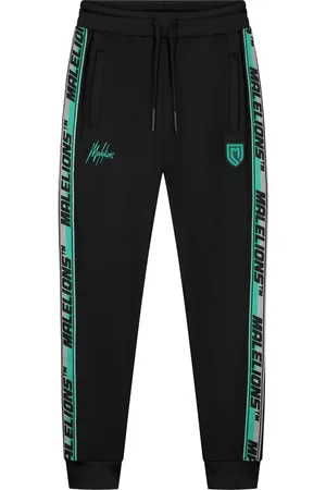 Malelions Sport Warming-Up Trackpants | Black/Turquoise