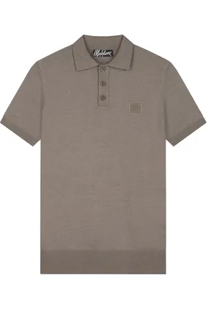Malelions Men Knitted Patch Polo | Taupe