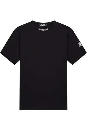 Malelions Men Collar T-Shirt | Black