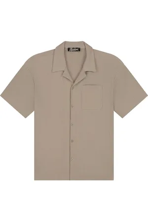 Malelions Men Seersucker Shirt | Taupe