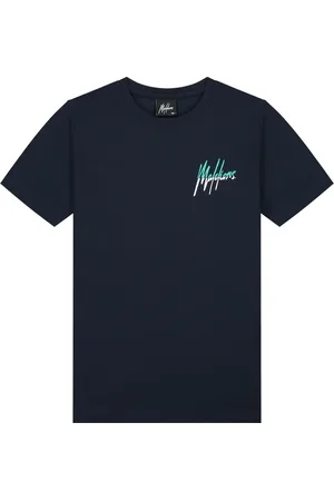 Malelions Junior Split T-Shirt | Navy/Turquoise