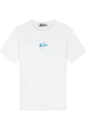 Malelions Women Kiki T-Shirt | White/Azzurro