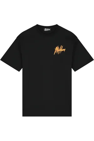 Malelions Men Signature Drip T-Shirt | Black/Orange