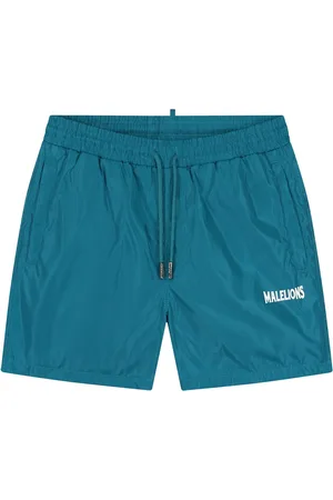Malelions Men Iconic Swim Shorts | Ink Blue/White