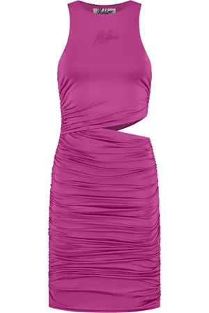 Malelions Women Cut-Out Drape Dress | Hot Pink