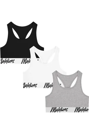 Malelions Women Bralette 3-Pack | White/Grey/Black