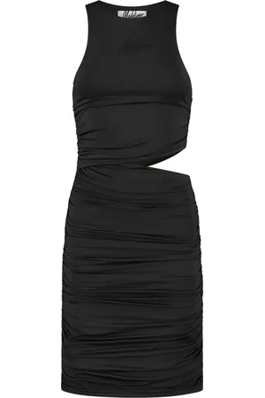 Malelions Women Cut-Out Drape Dress | Black