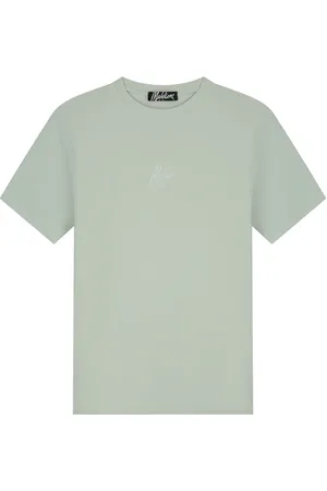 Malelions Men Striped Signature T-Shirt | Pale Aqua