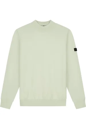 Malelions Men Knitted Mock Neck Sweater | Pale Aqua