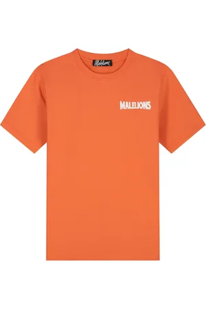 Malelions Men Iconic Slim T-Shirt | Coral/White