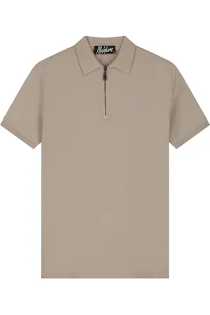 Malelions Men Zip Polo | Taupe