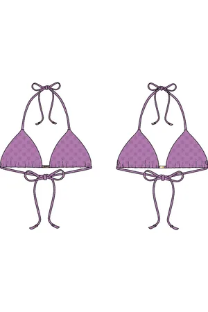 Malelions Women Tara Monogram Bikini Top | Magenta