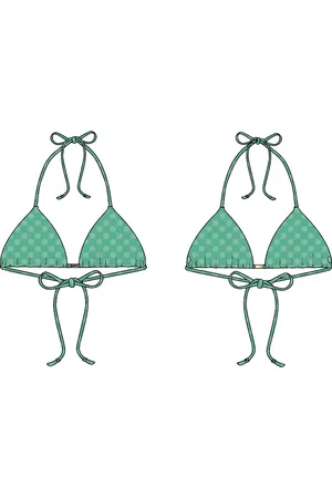 Malelions Women Tara Monogram Bikini Top | Bright Green