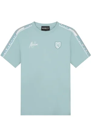 Malelions Sport Warming-Up T-Shirt | Light Blue/White