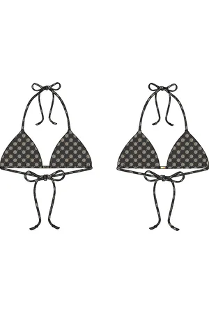 Malelions Women Tara Monogram Bikini Top | Black