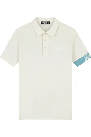 Malelions Men Captain Polo 2.0 | Off-White/Dusty Turquoise