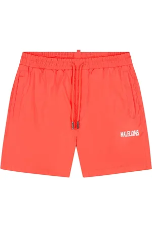 Malelions Men Iconic Swim Shorts | Coral/White