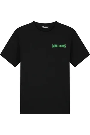 Malelions Men Iconic Slim T-Shirt | Black/Green