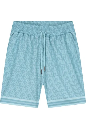 Malelions Men Monogram Shorts | Dusty Turquoise