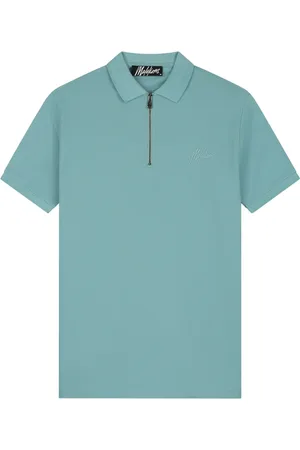 Malelions Men Zip Polo | Dusty Turquoise