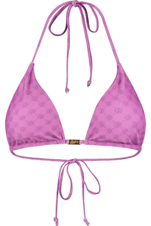 Malelions Women Tara Monogram Bikini Top | Magenta