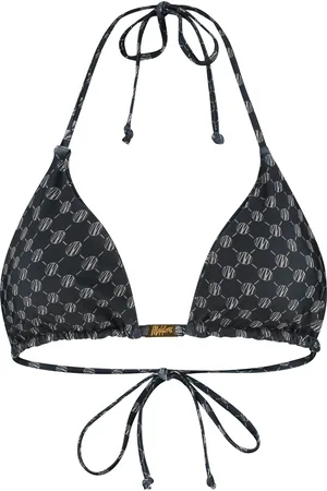 Malelions Women Tara Monogram Bikini Top | Black