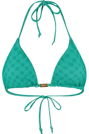 Malelions Women Tara Monogram Bikini Top | Bright Green