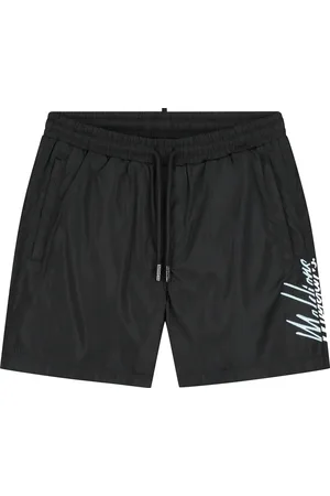 Malelions Men Split Swim Shorts | Black/Dusty Turquoise