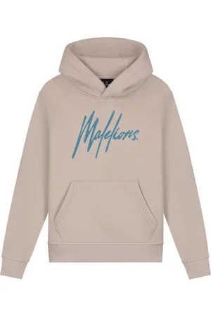 Malelions Junior Striped Signature Hoodie | Taupe