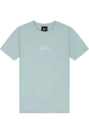Malelions Junior Striped Signature T-Shirt | Sky Blue