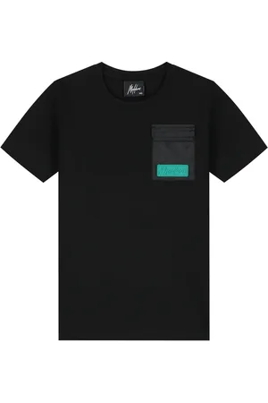 Malelions Junior Nylon Pocket T-Shirt | Black/Turquoise