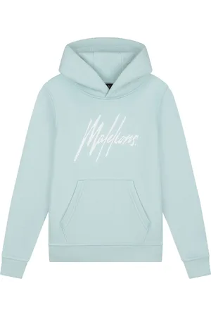 Malelions Junior Striped Signature Hoodie | Sky Blue