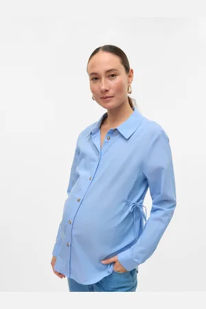 Mama;licious Regular Fit Overhemd Kraag Manchetten Met Knoop Nauwsluitende Mouwen Overhemd