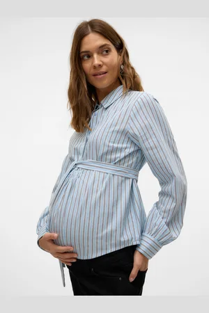 Mama;licious Regular Fit Overhemd Kraag Manchetten Met Knoop Nauwsluitende Mouwen Overhemd
