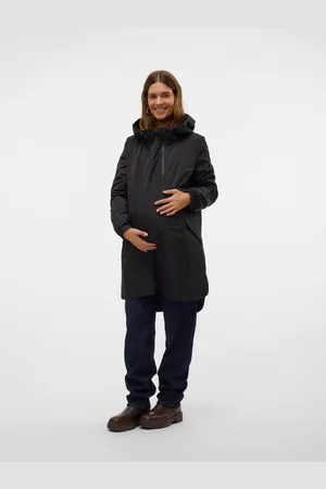Mama;licious Hoge Opstaande Kraag Manchetten Met Elastiek Jas