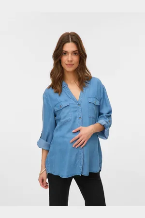 Mama;licious Loose Fit Overhemd Kraag Overhemd