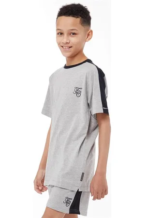 French Connection T-shirt en shorts set Jongens lichtgrijs melange/marine