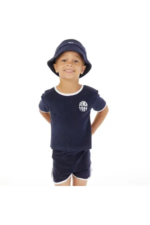 Bench Jongens T-shirt Shorts en Bucket Hat Set Marineblauw