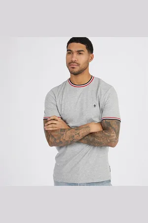 French Connection T-shirt met ronde hals Heren Lichtgrijs Melange