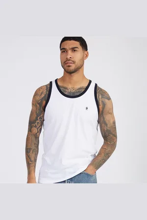 French Connection Heren Ringer Vest Wit/Marine