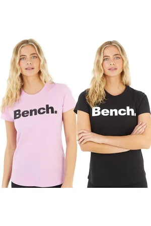Bench Dames Grammen T-shirts Set van 2 Fondant Roze/Zwart